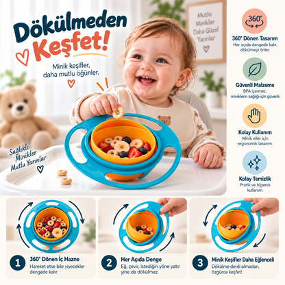 MinikLokma™ 360° Dökülmez Mama Kasesi